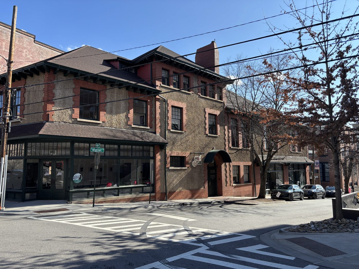 The YMI Cultural Center building at the corner of Eagle and Market Streets in downtown Asheville