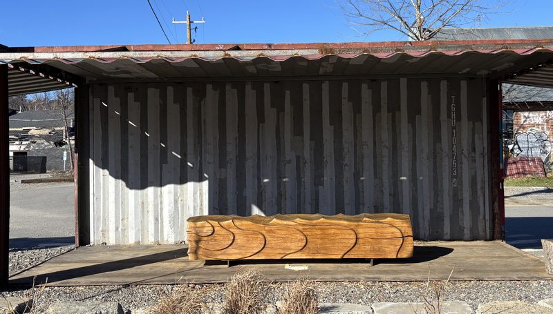 Foundry Street bench by Chester Shuey in the River Arts District