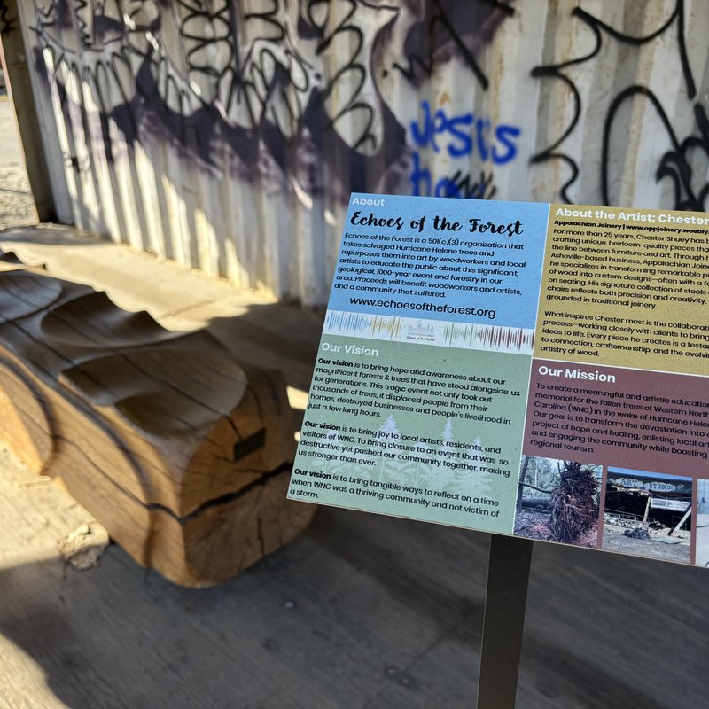Foundy Street bench by Chester Shuey in the River Arts District